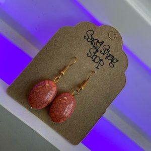 Handmade by SassiSwagShop Salmon Marble Coral Bead Custom Earrings